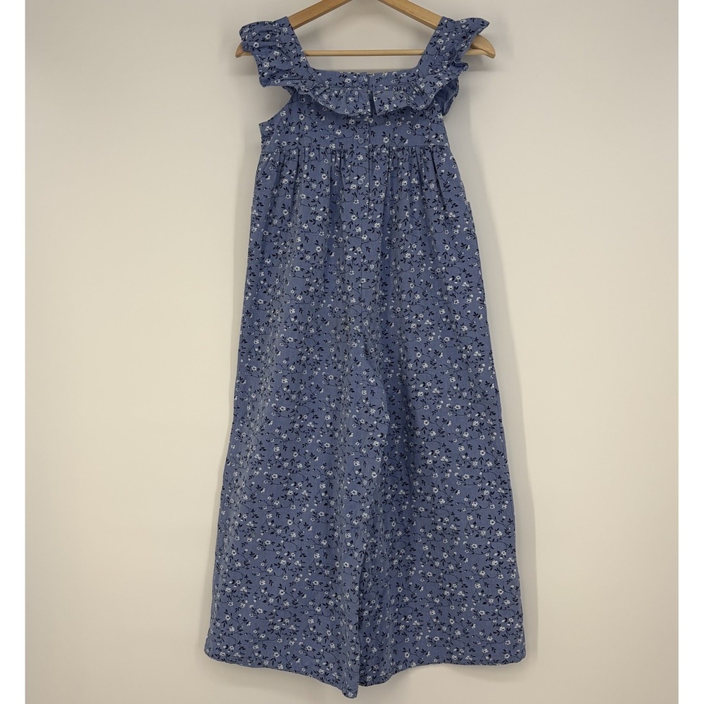 Janie & Jack Floral Ruffle Jumpsuit Girls 10 Wide-leg Crop Cotton Blue Cottage